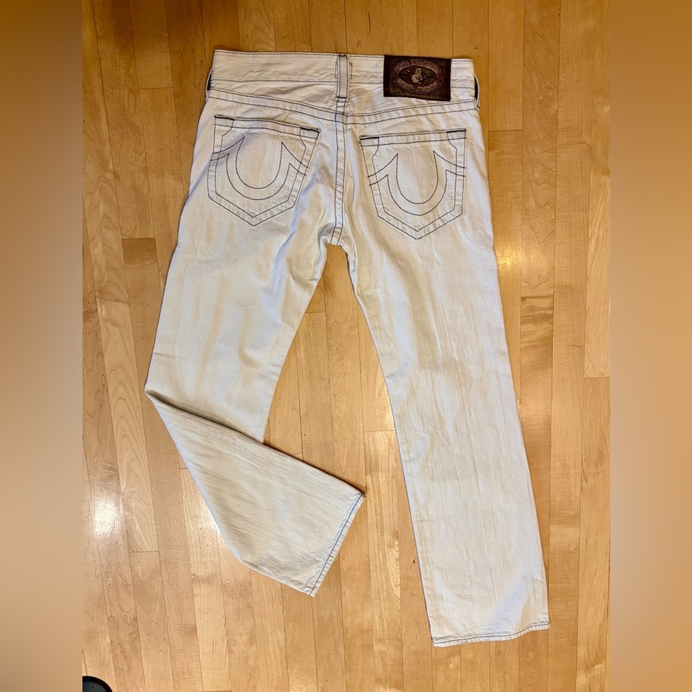 Vintage True Religion 810 Optic White Straight Jeans